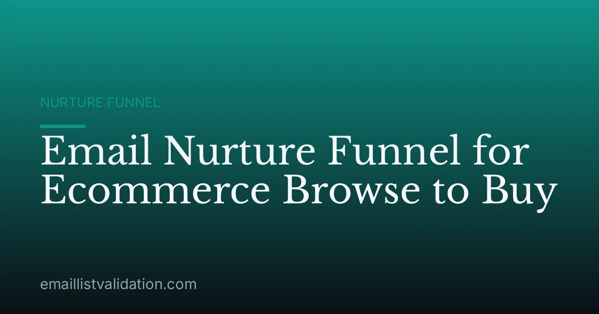 Email Nurture Funnel for Ecommerce Browse to Buy