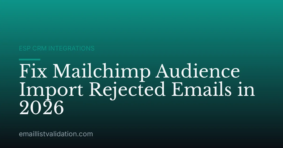 Fix Mailchimp Audience Import Rejected Emails in 2026