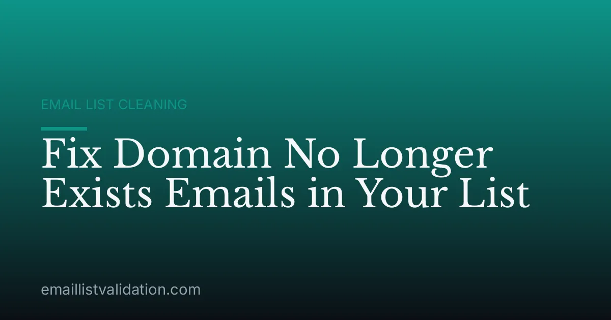 Fix Domain No Longer Exists Emails in Your List