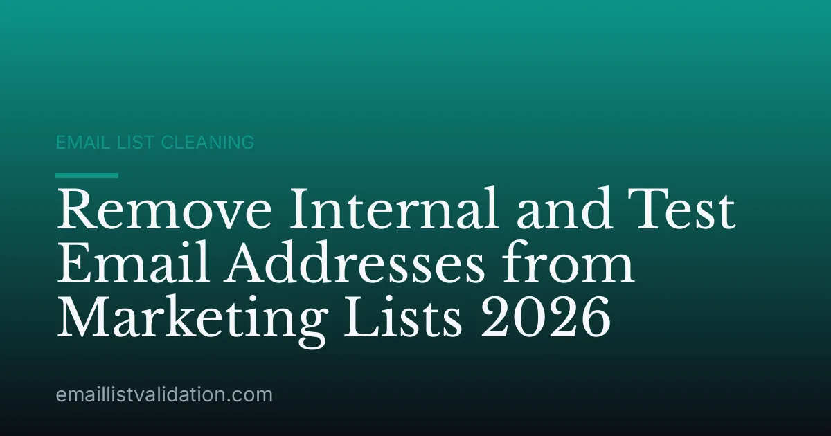 Remove Internal and Test Email Addresses from Marketing Lists 2026