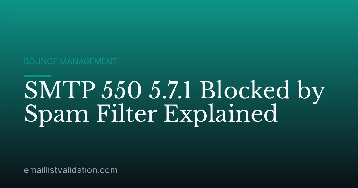 SMTP 550 5.7.1 Blocked by Spam Filter Explained