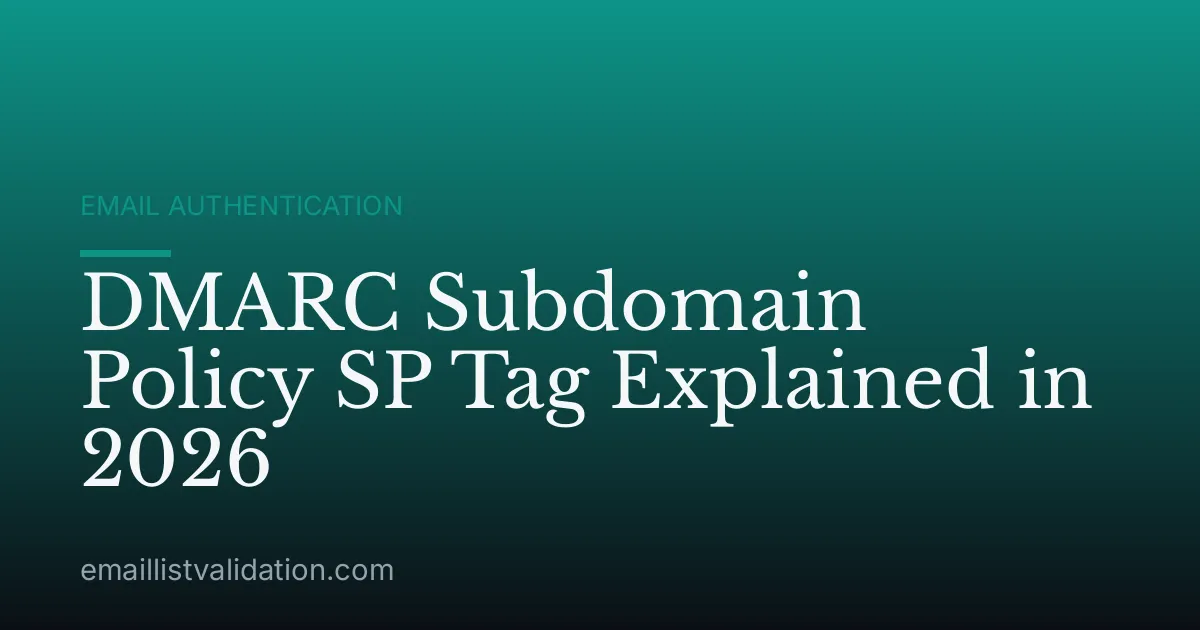 DMARC Subdomain Policy SP Tag Explained in 2026