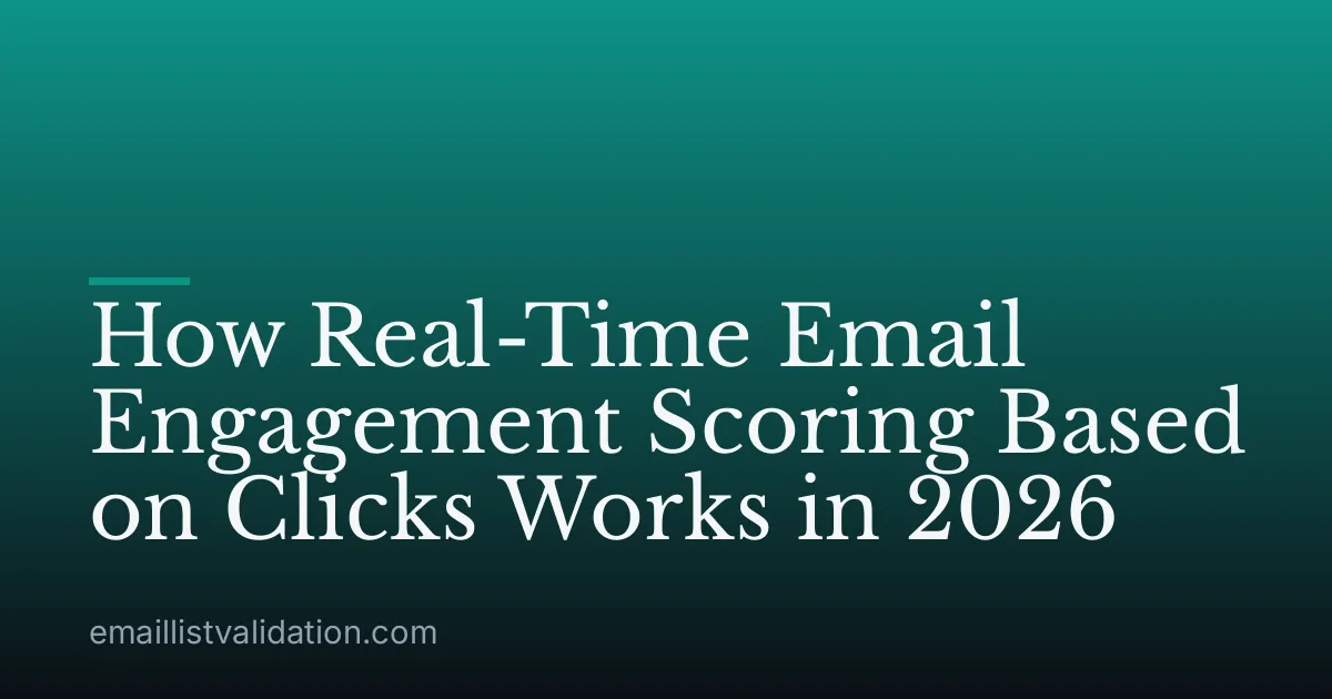 How Real-Time Email Engagement Scoring Based on Clicks Works in 2026