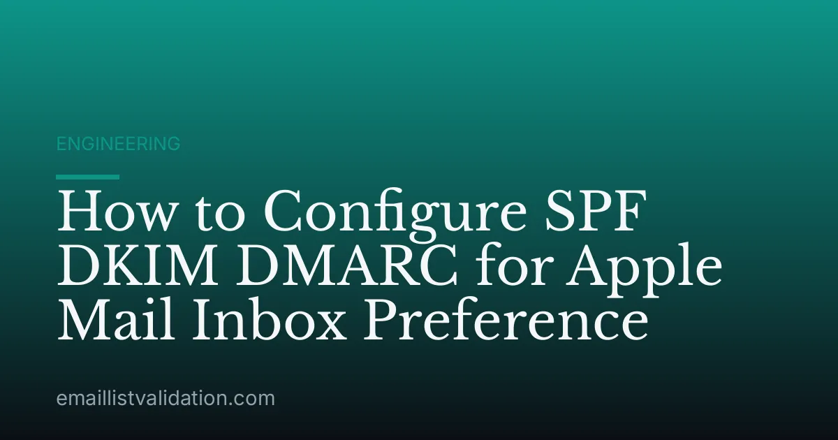 How to Configure SPF DKIM DMARC for Apple Mail Inbox Preference