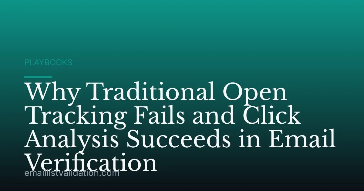 Why Traditional Open Tracking Fails and Click Analysis Succeeds in Email Verification