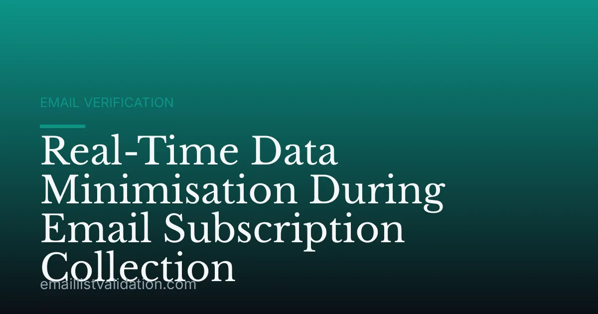 Real-Time Data Minimisation During Email Subscription Collection
