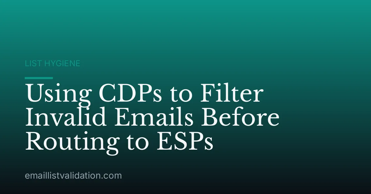 Using CDPs to Filter Invalid Emails Before Routing to ESPs