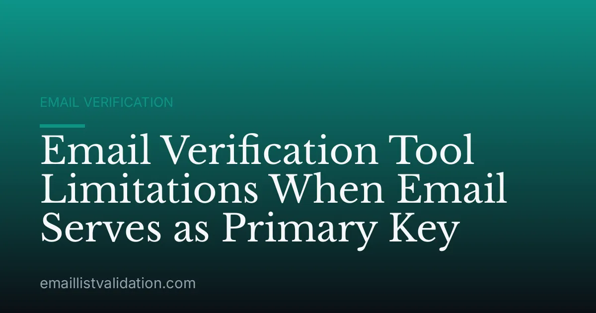 Email Verification Tool Limitations When Email Serves as Primary Key