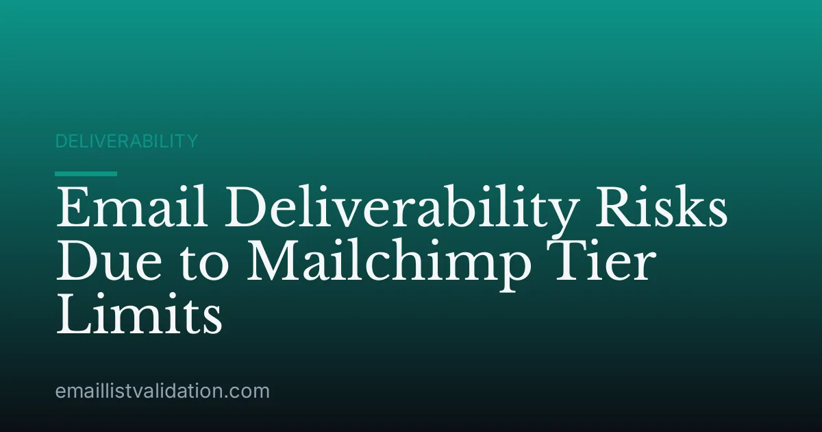 Email Deliverability Risks Due to Mailchimp Tier Limits
