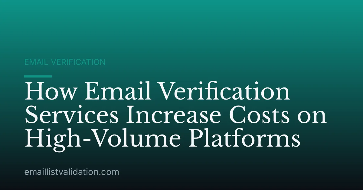 How Email Verification Services Increase Costs on High-Volume Platforms