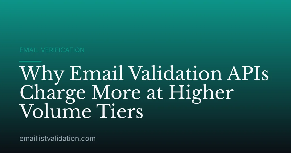 Why Email Validation APIs Charge More at Higher Volume Tiers