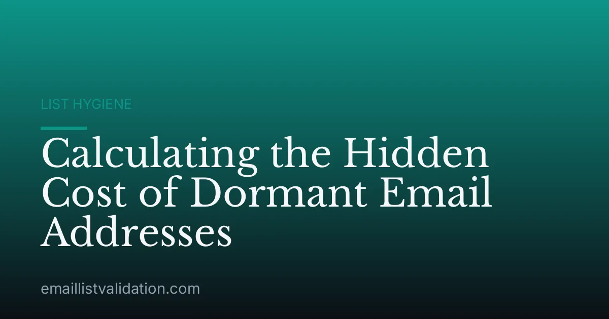 Calculating the Hidden Cost of Dormant Email Addresses