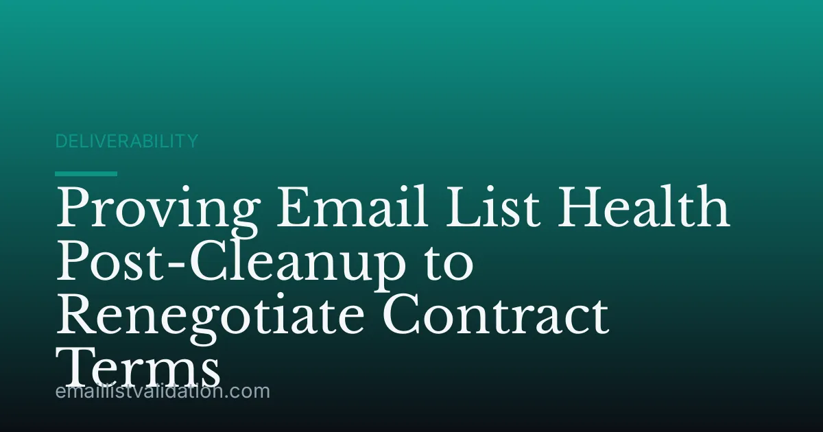 Proving Email List Health Post-Cleanup to Renegotiate Contract Terms