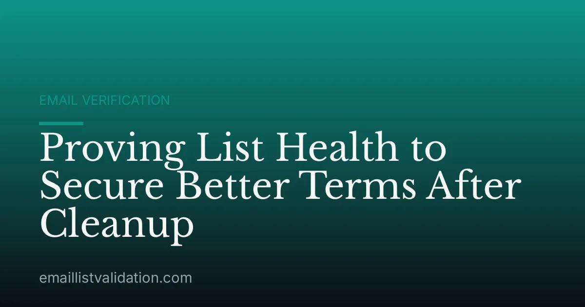 Proving List Health to Secure Better Terms After Cleanup