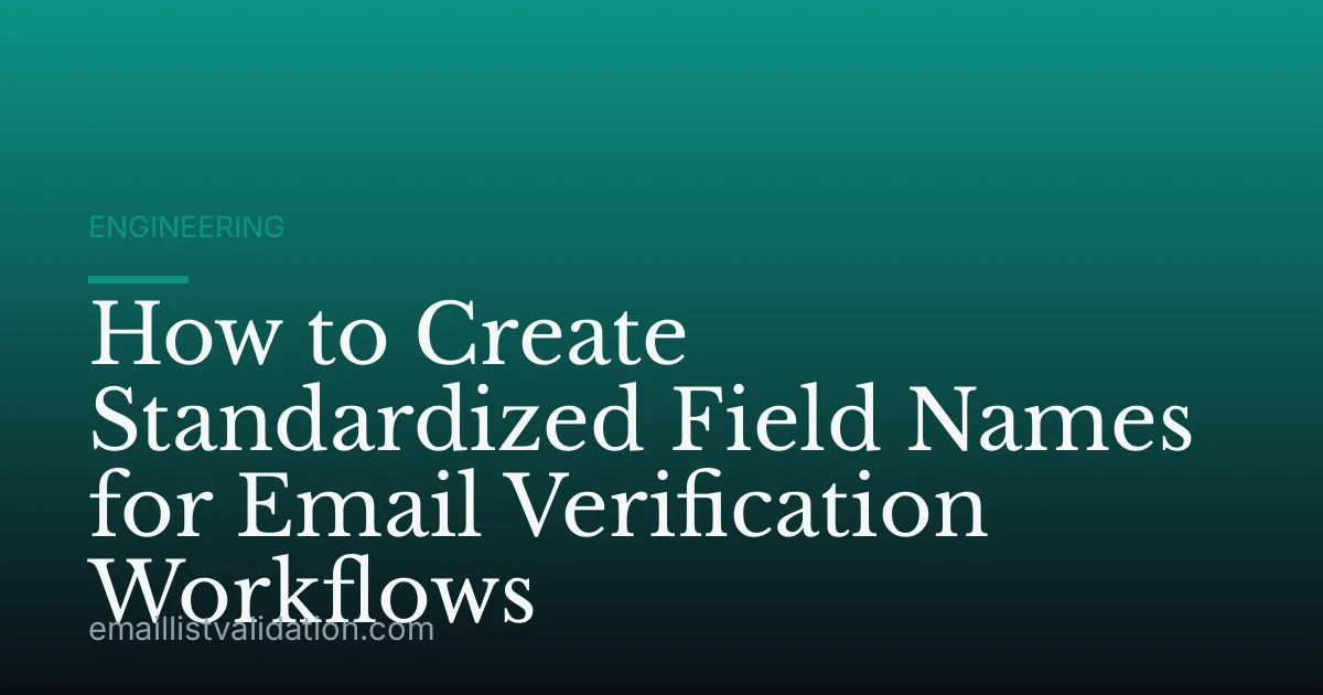 How to Create Standardized Field Names for Email Verification Workflows