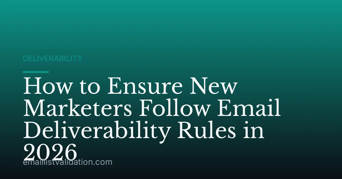 How to Ensure New Marketers Follow Email Deliverability Rules in 2026
