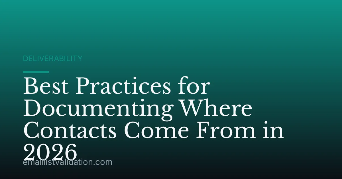 Best Practices for Documenting Where Contacts Come From in 2026