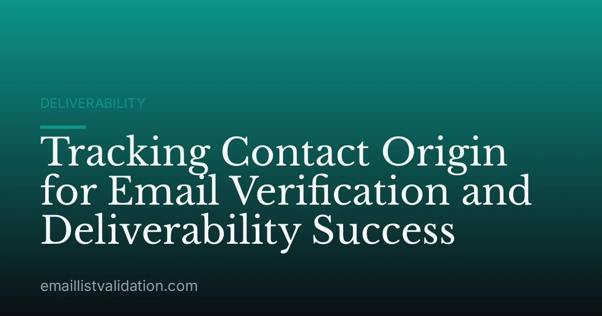 Tracking Contact Origin for Email Verification and Deliverability Success