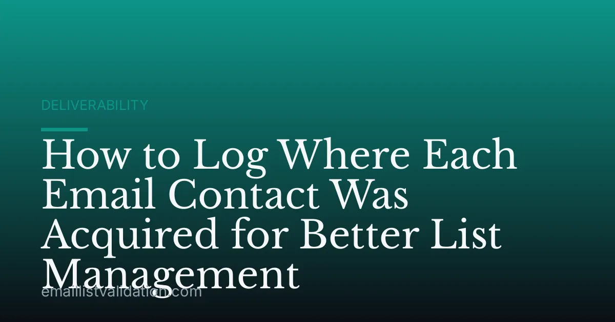 How to Log Where Each Email Contact Was Acquired for Better List Management