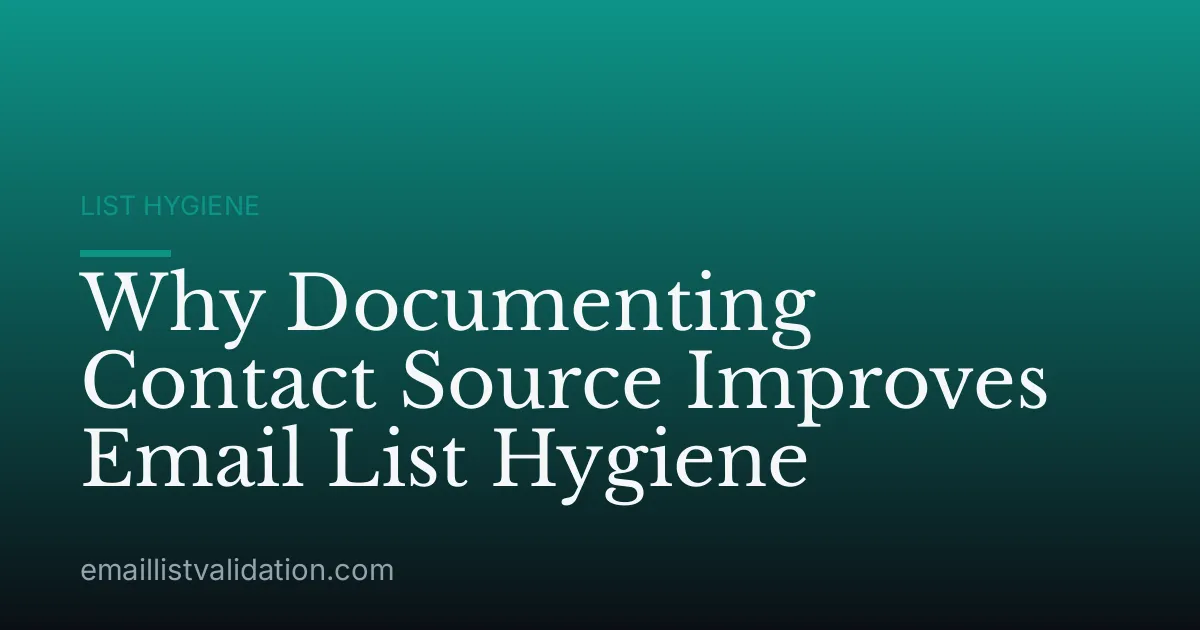 Why Documenting Contact Source Improves Email List Hygiene