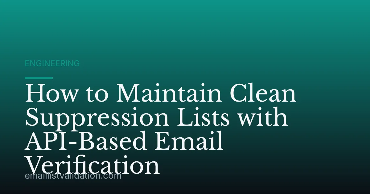 How to Maintain Clean Suppression Lists with API-Based Email Verification