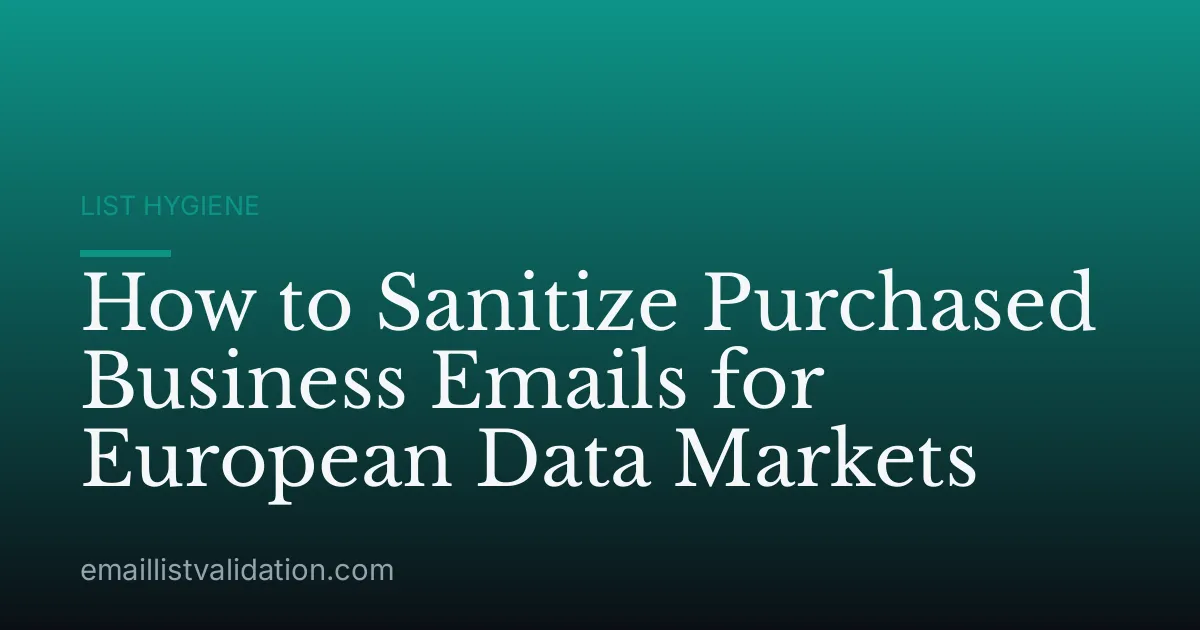 How to Sanitize Purchased Business Emails for European Data Markets