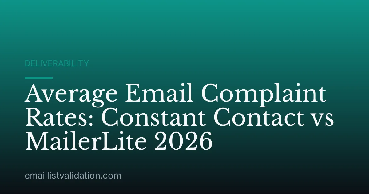 Average Email Complaint Rates: Constant Contact vs MailerLite 2026