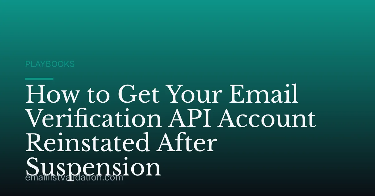 How to Get Your Email Verification API Account Reinstated After Suspension