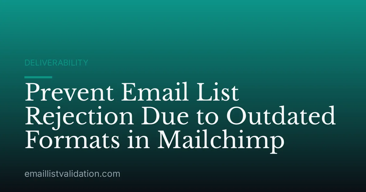 Prevent Email List Rejection Due to Outdated Formats in Mailchimp
