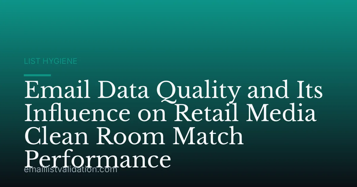 Email Data Quality and Its Influence on Retail Media Clean Room Match Performance
