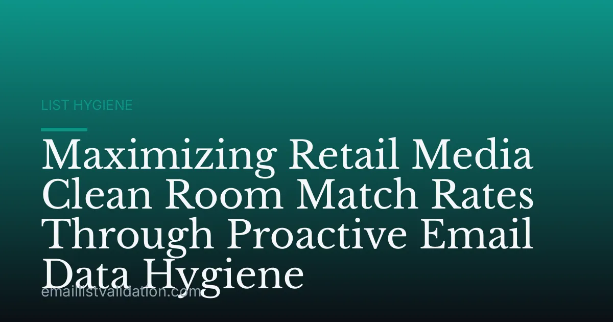 Maximizing Retail Media Clean Room Match Rates Through Proactive Email Data Hygiene