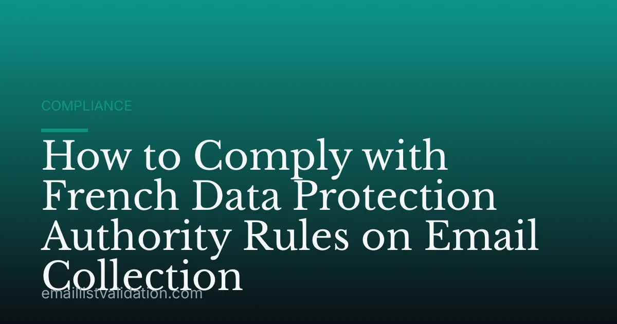 How to Comply with French Data Protection Authority Rules on Email Collection