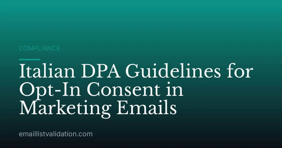 Italian DPA Guidelines for Opt-In Consent in Marketing Emails