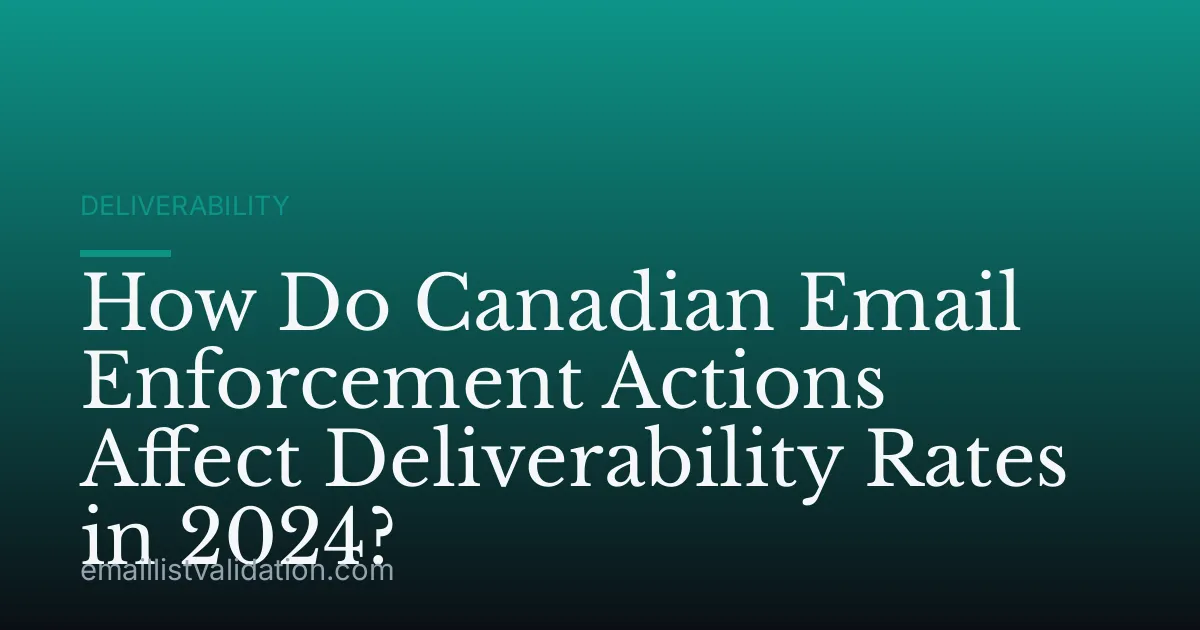 How Do Canadian Email Enforcement Actions Affect Deliverability Rates in 2024?