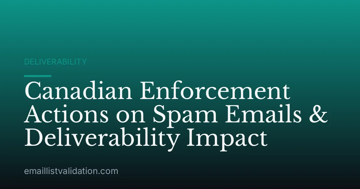 Canadian Enforcement Actions on Spam Emails & Deliverability Impact