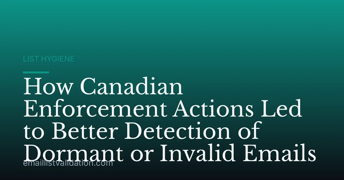 How Canadian Enforcement Actions Led to Better Detection of Dormant or Invalid Emails
