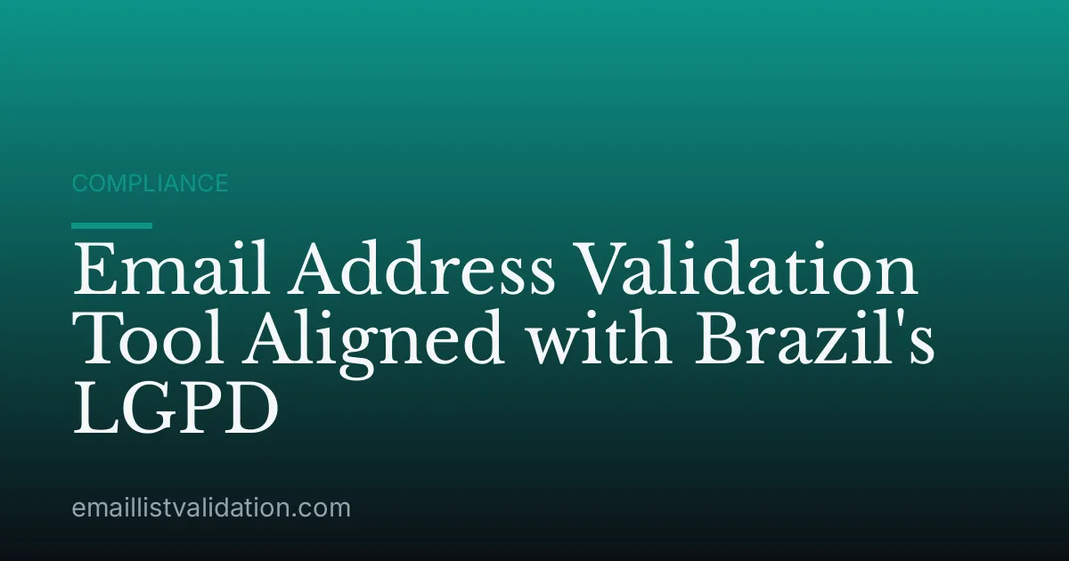 Email Address Validation Tool Aligned with Brazil's LGPD