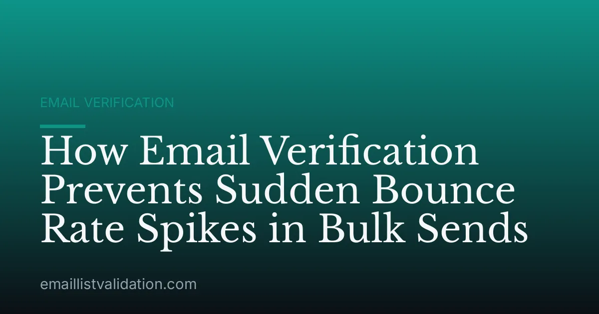 How Email Verification Prevents Sudden Bounce Rate Spikes in Bulk Sends