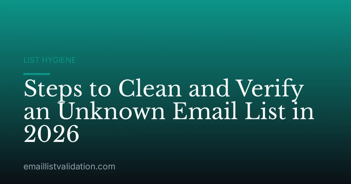 Steps to Clean and Verify an Unknown Email List in 2026