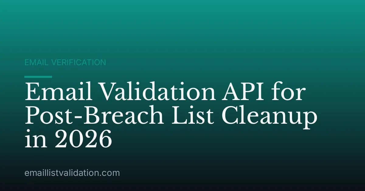 Email Validation API for Post-Breach List Cleanup in 2026