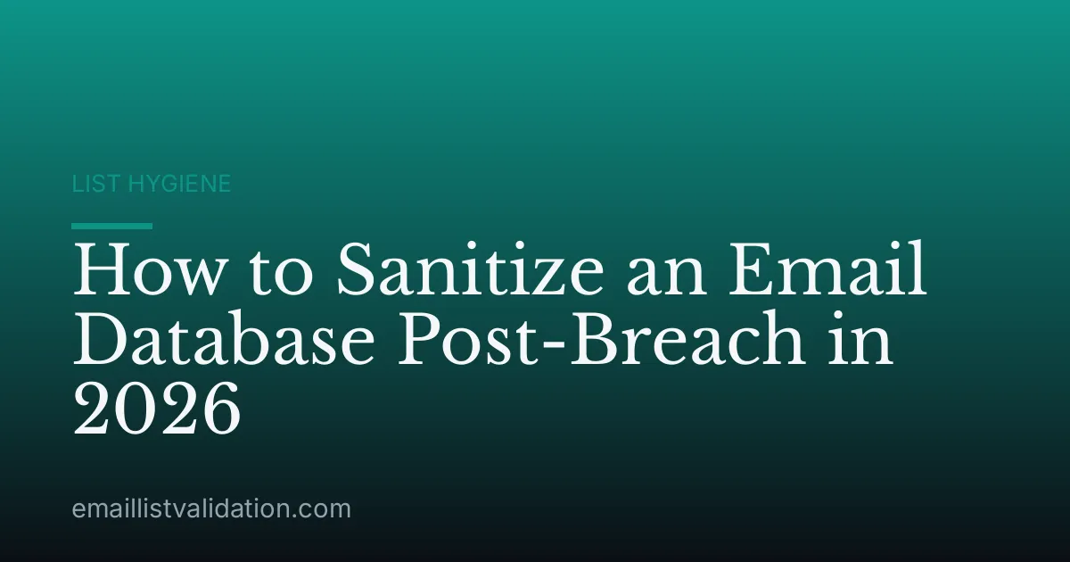 How to Sanitize an Email Database Post-Breach in 2026