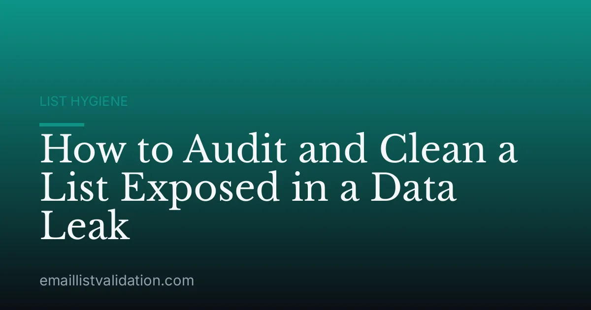 How to Audit and Clean a List Exposed in a Data Leak