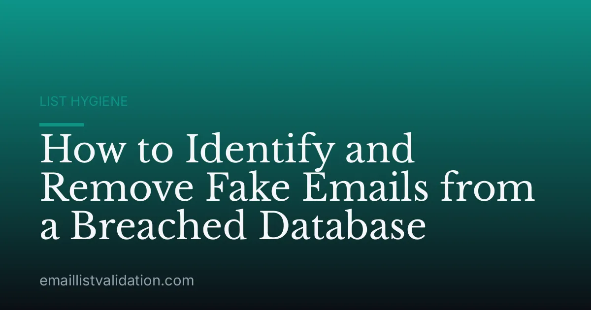 How to Identify and Remove Fake Emails from a Breached Database