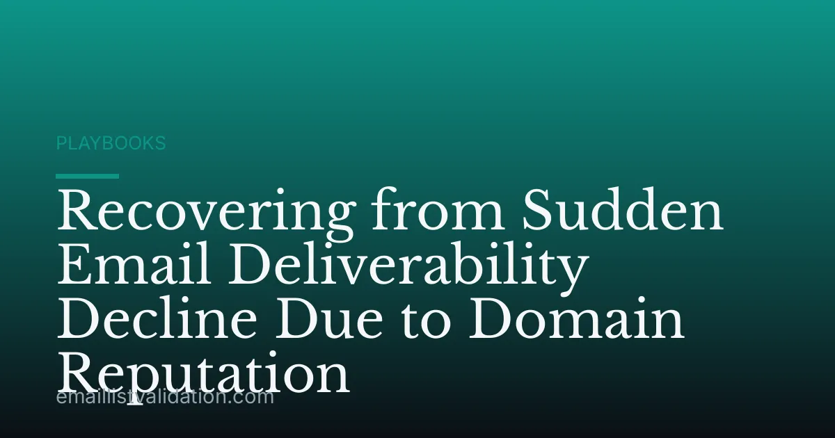 Recovering from Sudden Email Deliverability Decline Due to Domain Reputation