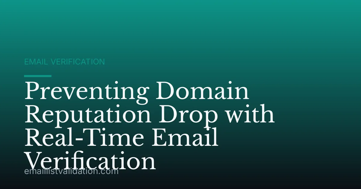 Preventing Domain Reputation Drop with Real-Time Email Verification
