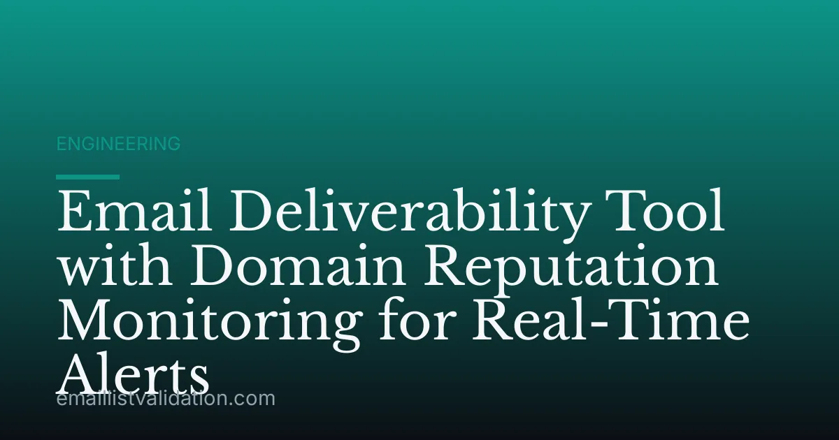 Email Deliverability Tool with Domain Reputation Monitoring for Real-Time Alerts