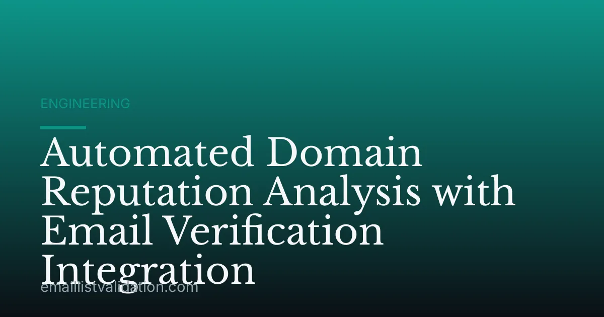 Automated Domain Reputation Analysis with Email Verification Integration