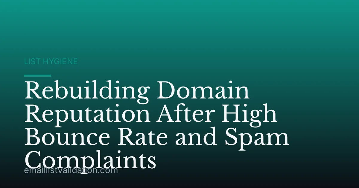 Rebuilding Domain Reputation After High Bounce Rate and Spam Complaints