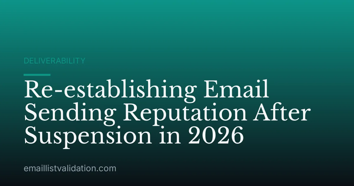 Re-establishing Email Sending Reputation After Suspension in 2026