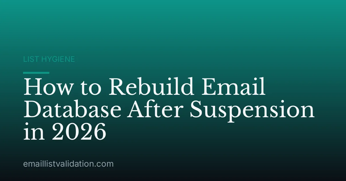 How to Rebuild Email Database After Suspension in 2026